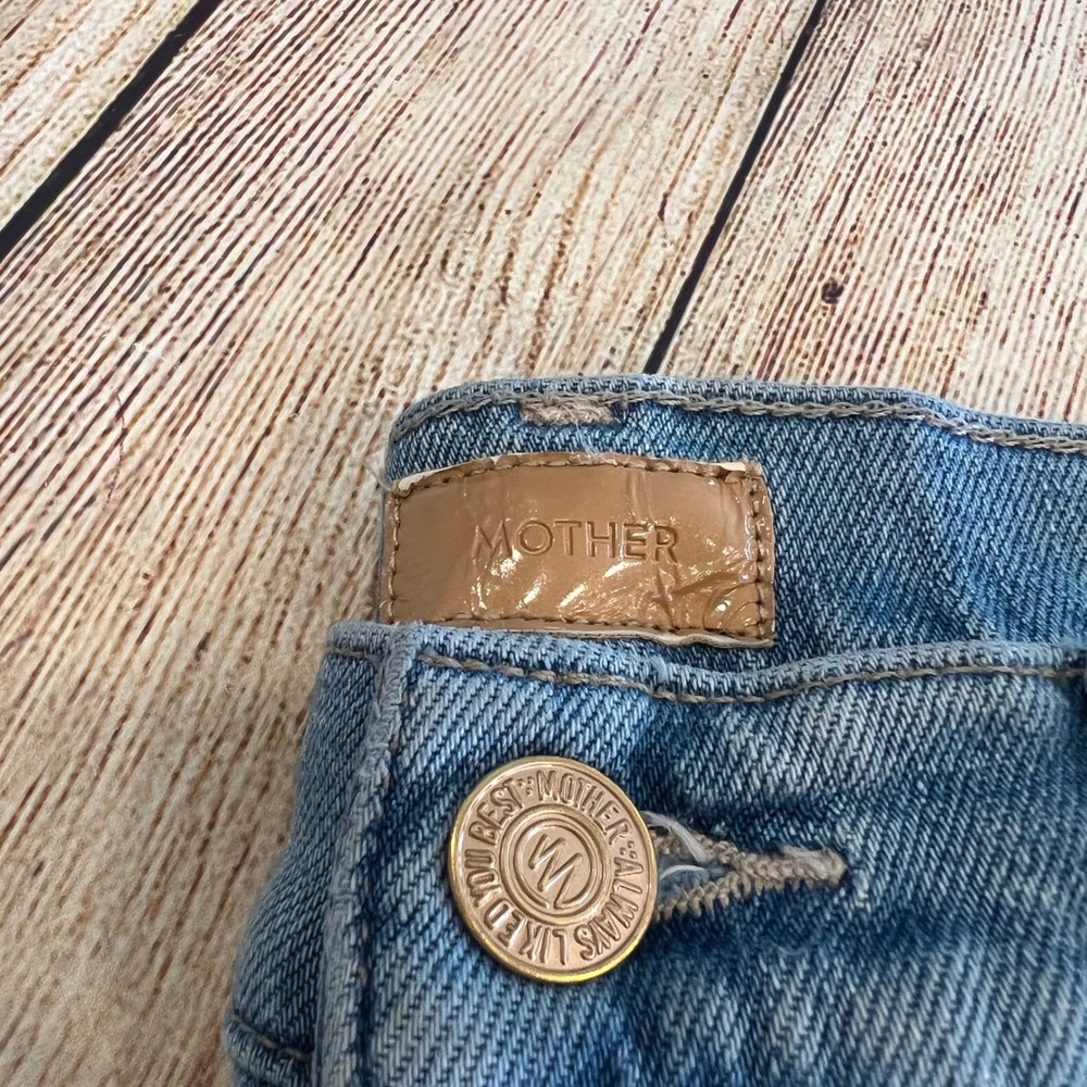 Mother The Tripper Flood Fray Jeans Look Ma No Hands Light Wash 27 High Rise - Picture 2 of 12
